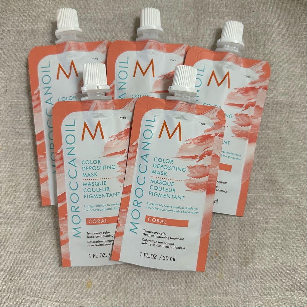Moroccanoil Coral Pink Color Depositing Mask Hair Color Temporary Dye Lot of 5